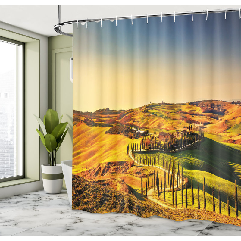 Shower Curtain with Hooks Included, 70"H x 69"W