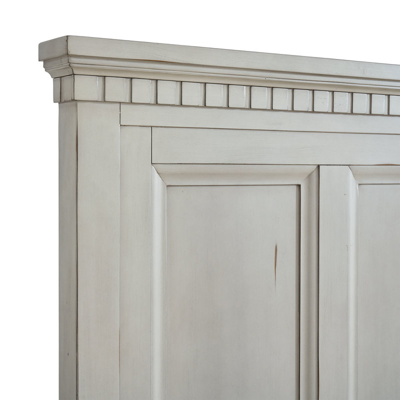 Palermo Storage Bedroom Set, Antique White, 3 Pcs: Bed, Chest, Nightstand, Queen