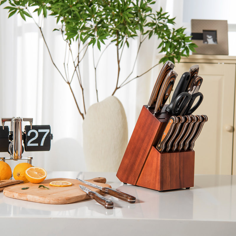 Ensemble de couteaux en acier inoxydable 15 pièces Costway