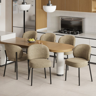 Upholstered Dining Chair with Thick Cushioned Seat