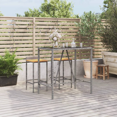 Table de bar d'extérieur rectangulaire L 43,3 po x l 27,6 po Dannyel