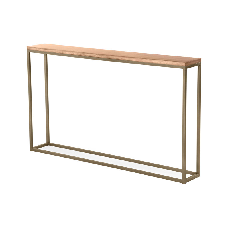 Chaplin 54'' Solid Wood Top Console Table, Champagne, Clear Coat