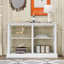 Console, table d'entrée, table de vestibule avec espaces de rangement ouverts à 3 niveaux et pieds en «X»-640890739