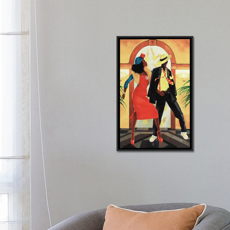 «Night Out I», impression sur toile, H 26 po x l 18 po x P 1,5 po, Toile avec cadre noir, Pas de tapis