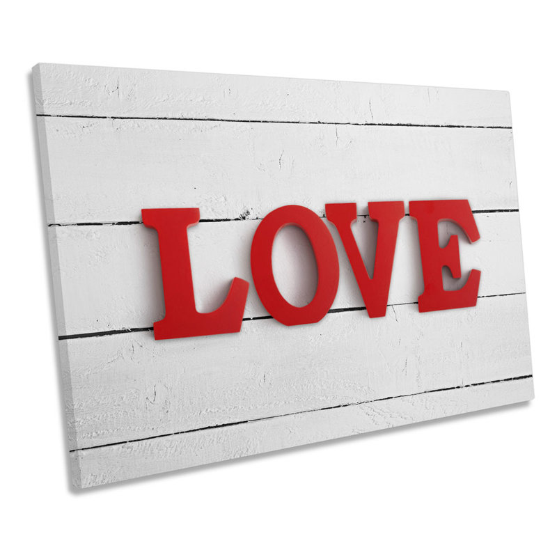 Red Love Letters - Wrapped Canvas Print, 40.6cm H x 61cm W x 2cm D