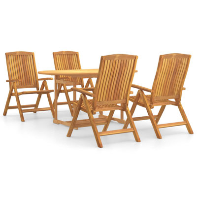 Vidaxl 5 Piece Garden dining set made of solid teak