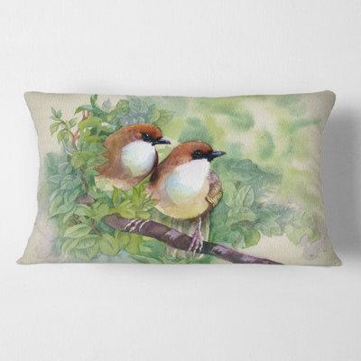 Housse et insert d'oreiller rectangulaire Birds