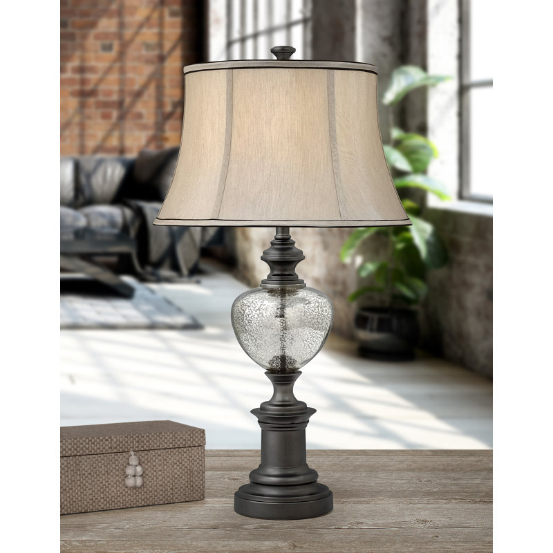 Acerra 30" Gunmetal and Mercury Glass Table Lamp