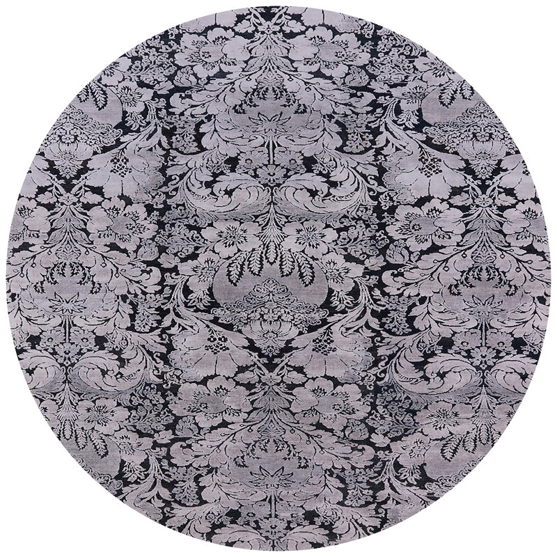 Asdvadzadur Floral Indoor Rug, Round 7'