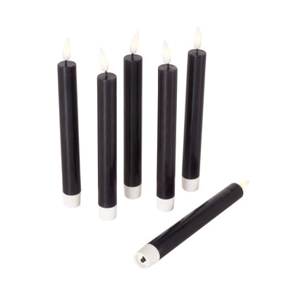 Wax Indoor and Outdoor Flameless Pillar Candles with Remote Control (Set of 6)