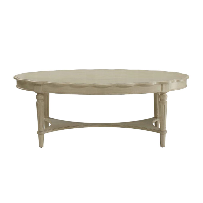 Table basse ovale avec tablette inférieure