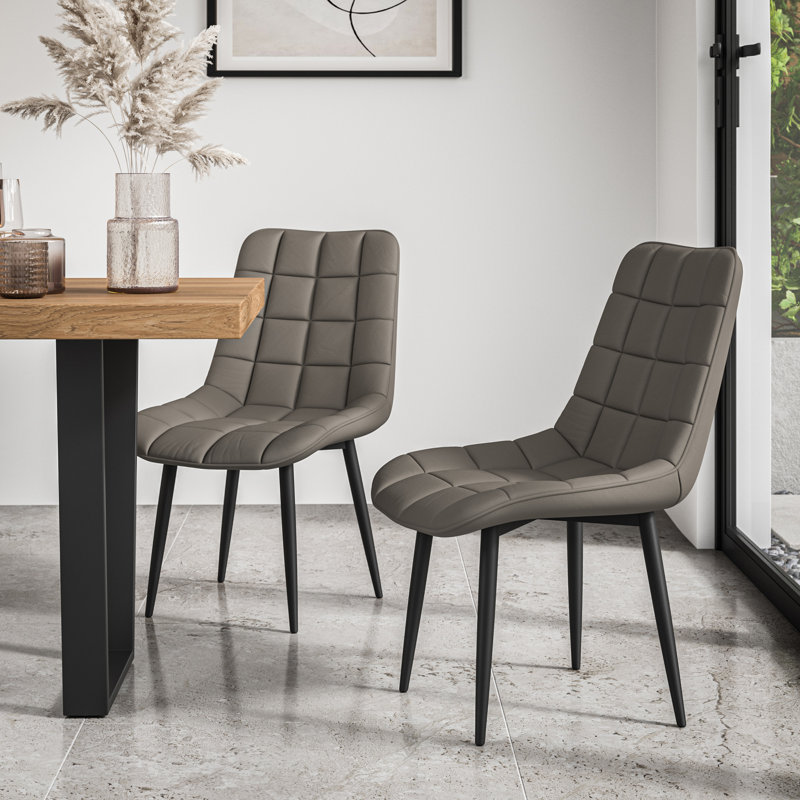 Darcus 6 - Person Dining Set, Black/Oak/Grey