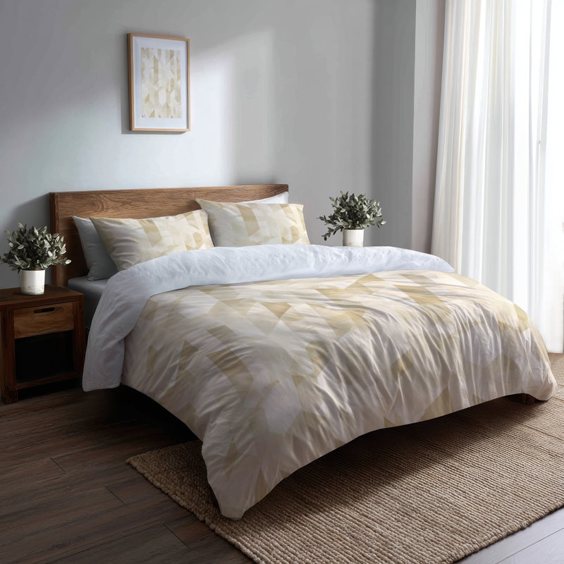 Ensemble de literie à motif géométrique 3 pièces - Ensemble de housse de couette et de coussins Modern