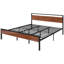 King Size, Metal Bed Frame, Headboard, Under Storage Compartment, Strong, Noise-Reducing, Vintage Brown, Black Appearance, 1000Lb Weight Limit, Hotel Refurbishment Area, , Noise-, Design, Load