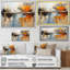 Collage de flux vert, orange et audacieux - imprimé-515989163-515989162