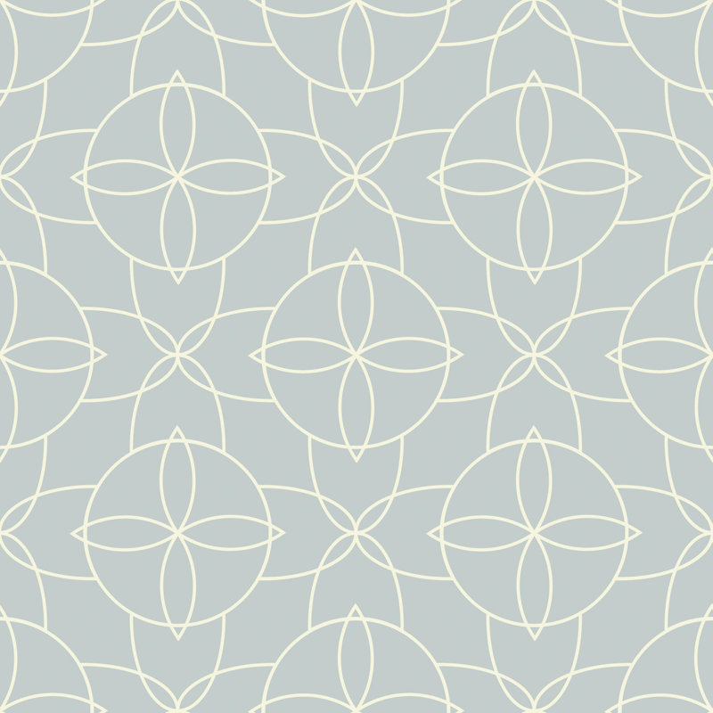 Court Rosette - Wallpaper, Pale Blue, Self-Adhesive, Vinyl