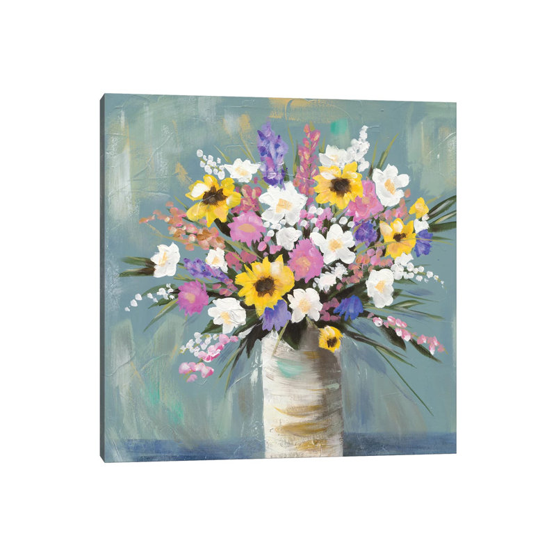 Mixed Pastel Bouquet I by Jade Reynolds - Wrapped Canvas Painting, 45.72 cm H x 45.72 cm W x 1.91 cm D