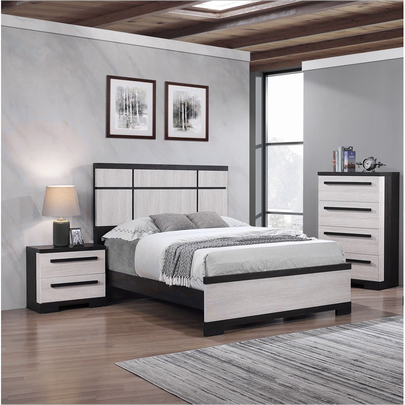 Mobilier de chambre à coucher 1Pc, Noir / blanc