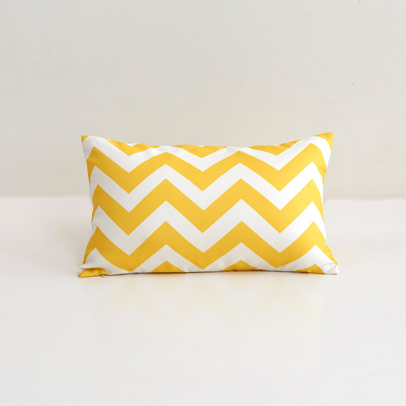 Set of 2 Chevron Indoor/Outdoor Throw Pillows Covers 12"x20" Rectangle Lumbar support, Rectangle 12"H x 20"W