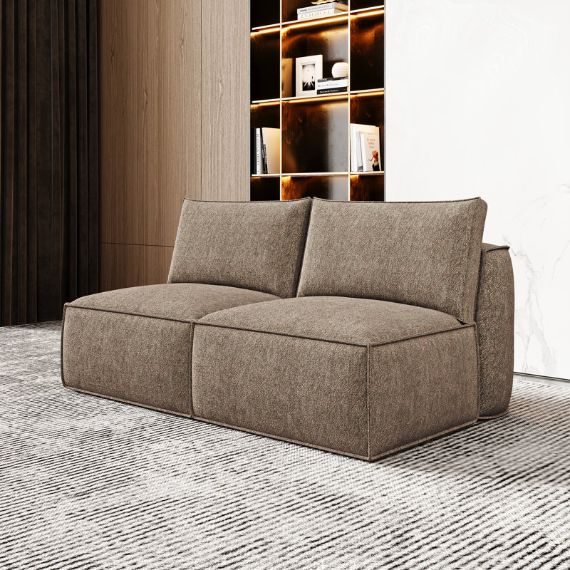 Canapé modulaire en chenille Boneless, Café