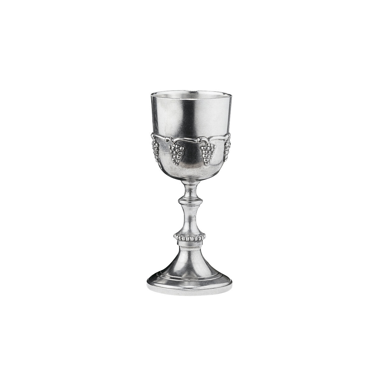 Pewter Floral Stemmed Goblets