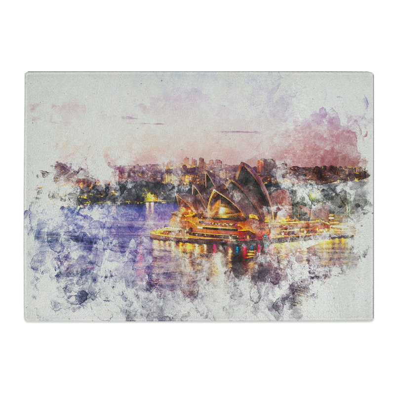 Sydney Opera House Vol.2 Watercolour Chopping Board, 28.5cm W x 39cm L