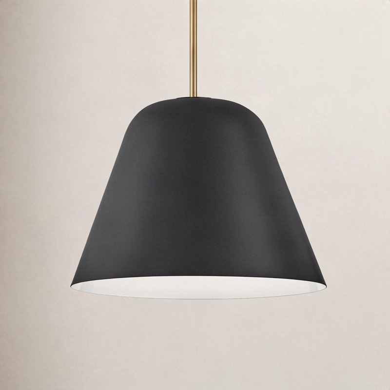 Cayson 1 - Light Lacquered Brass Pendant, Black, Black