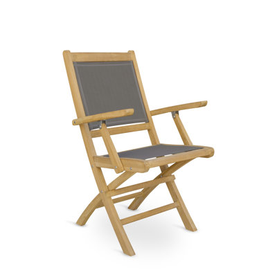 Folding Patio Dining Armchair with Cushion