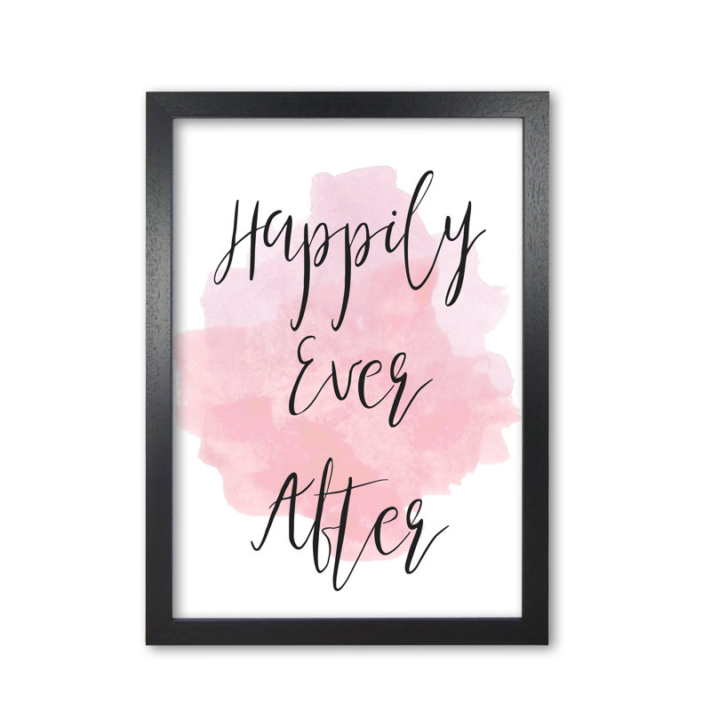 Happily Ever After Pink - Painting, 42 cm H x 30 cm W x 5 cm D, Black Grain Frame