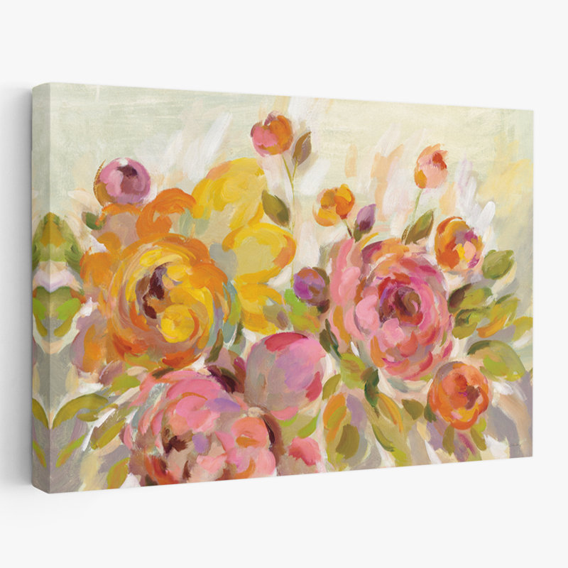 Fleurs florales - pivoines brossées, H 16 po x l 24 po
