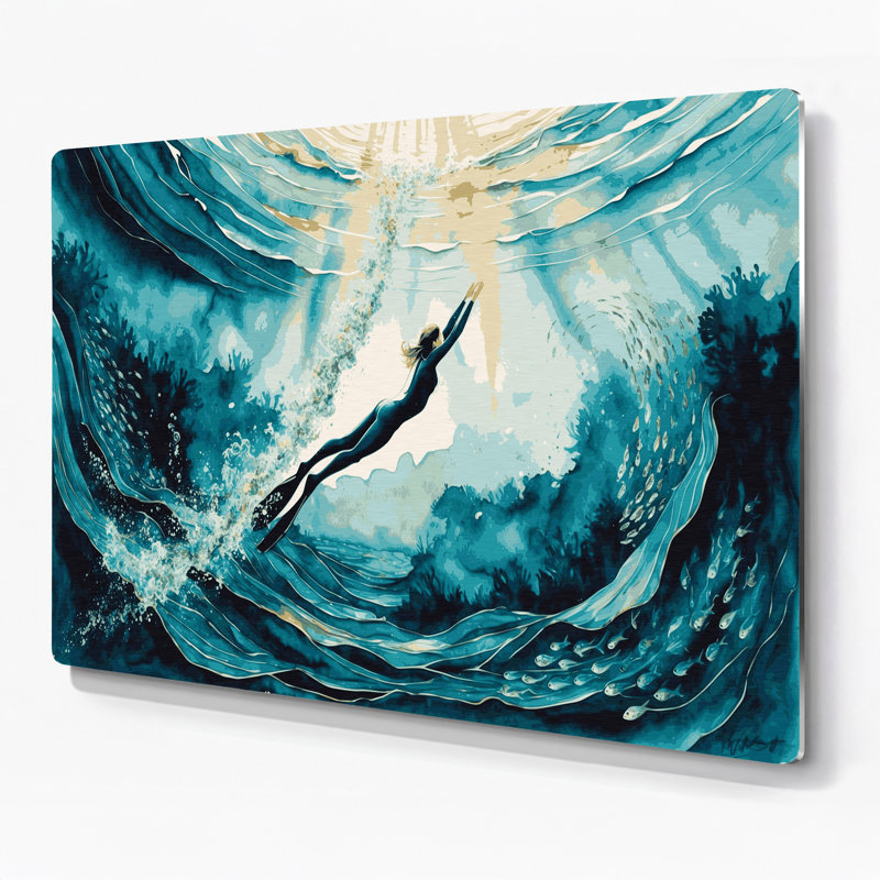 Art mural en métal Sports Freediving