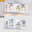 Applique murale pour meuble-lavabo 2 lumières Delvon avec détails en verre transparent et cristal - Éclairage élégant pour les couloirs et les chambres-644365535
