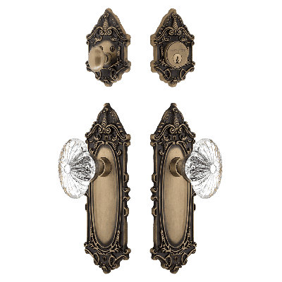 Nostalgic Warehouse Victorian Entry Set with Oval Fluted Crystal