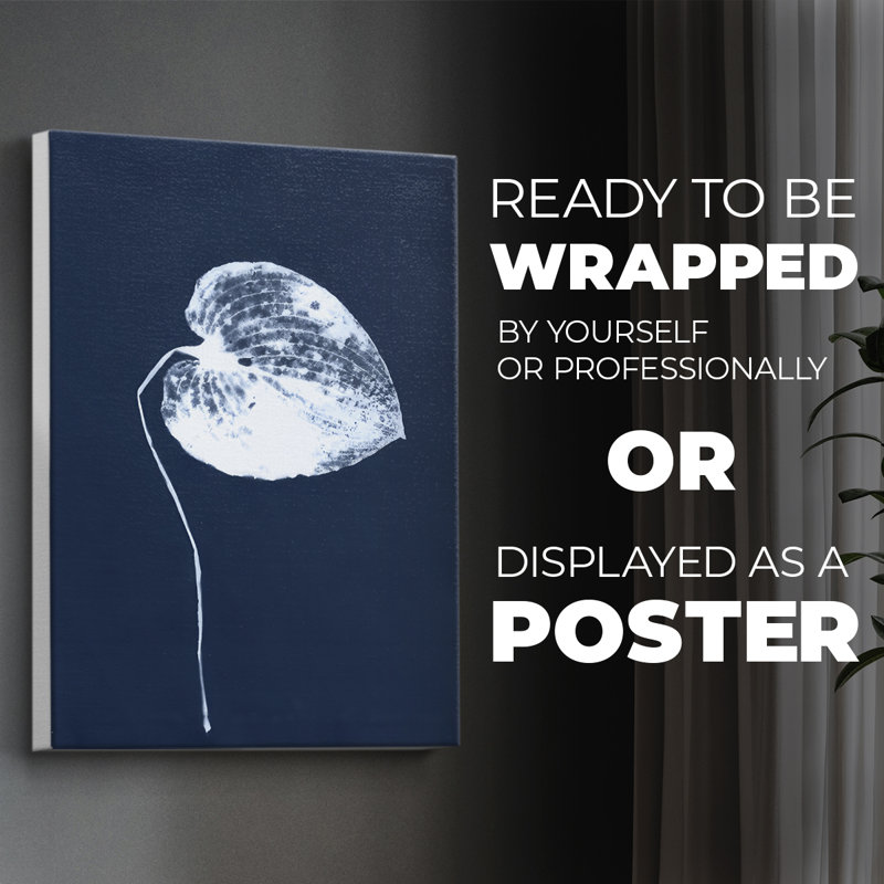 Cyanotype Leaf II -Canvas Print Only - NOT FRAMED, 18" H x 12" W
