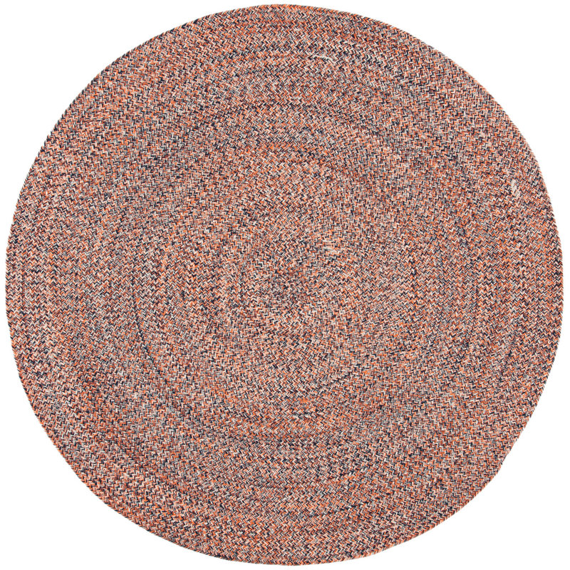 Manzi Hand Woven Cotton Chevron Rug, Round 7'