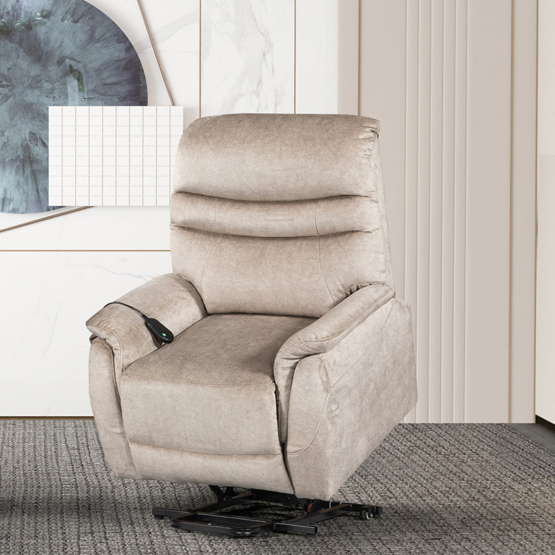Fauteuil inclinable électrique en velours, Velours gris clair