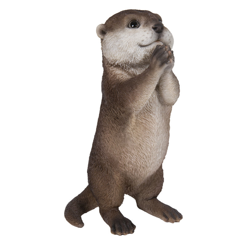 Charming Brown Polyresin Praying Otter Garden Statue