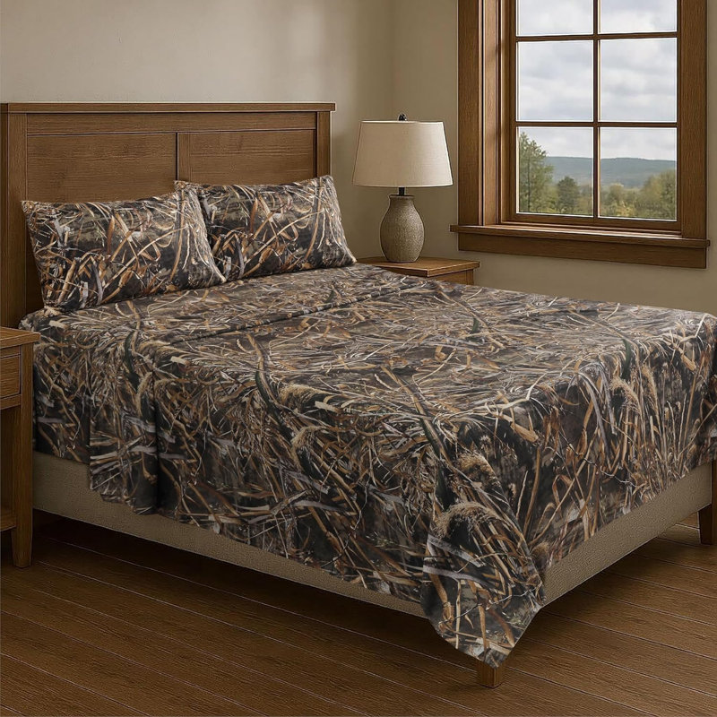 Draps Realtree Max-5 Camouflage - Literie camouflage - Ensemble de draps de chasse en microfibre de qualité supérieure - Ensemble de literie d'extérieur lavable