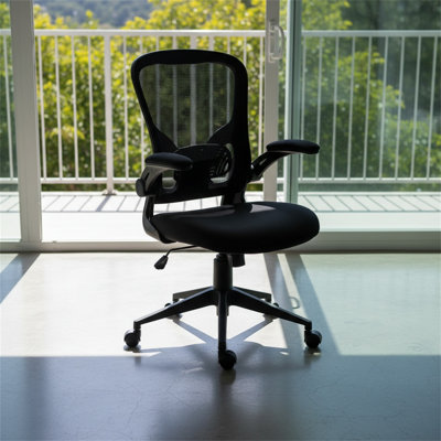 Height-adjustable Breathable Backrest Office Chair With Padded Seat And Armrests, Suitable For Home Offices