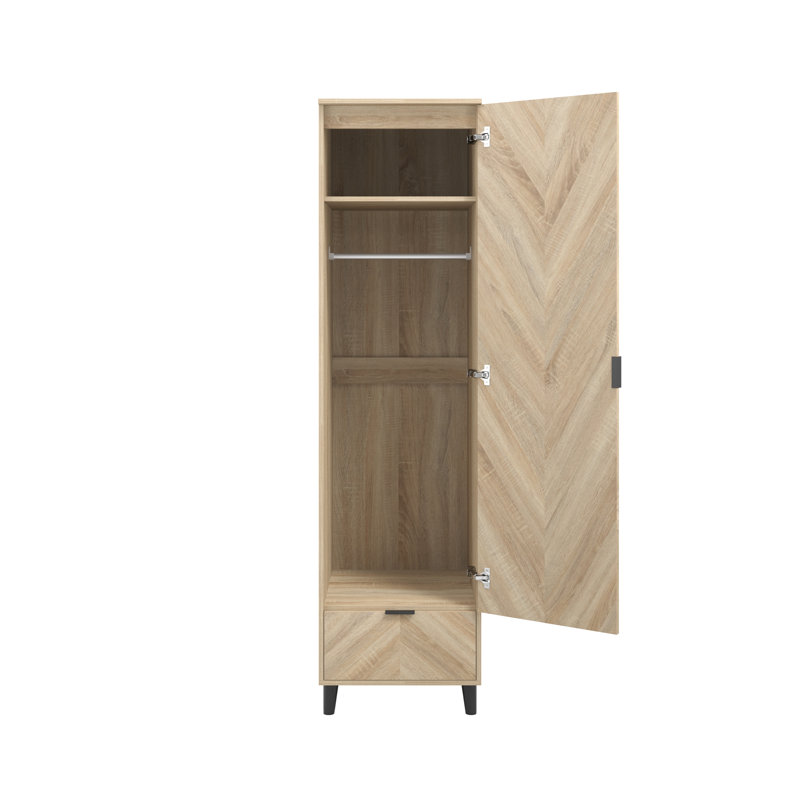 Stockholm 1 Door Manufactured Wood Wardrobe