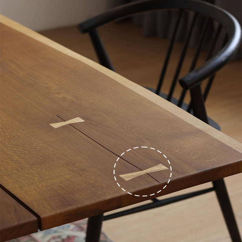 Vintage rectangular solid wood dining table, 29.52"H x 78.74"L x 37.40"W, Brown