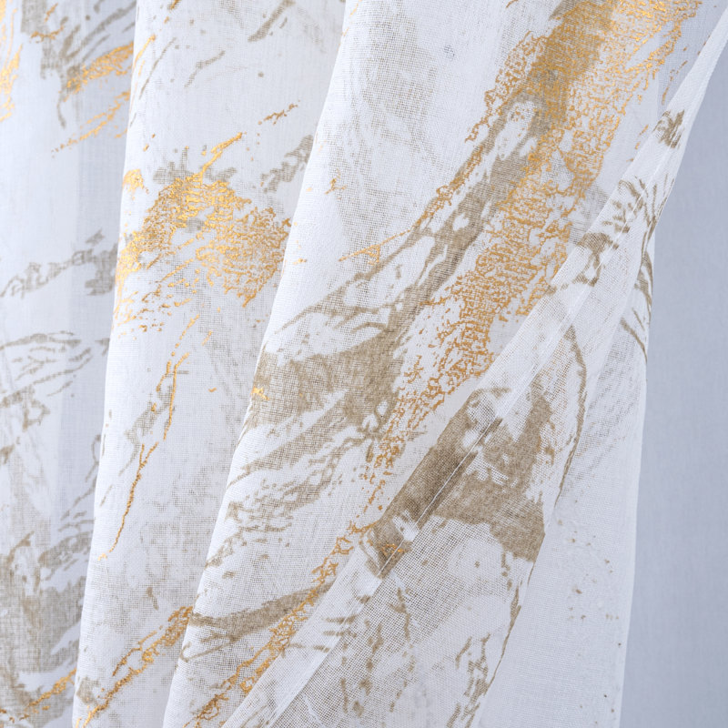 Paire de rideaux semi-transparents en marbre Marble, Taupe