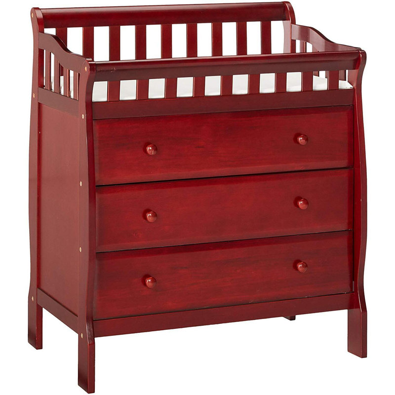 Commode avec table à langer Oneman, Cerisier