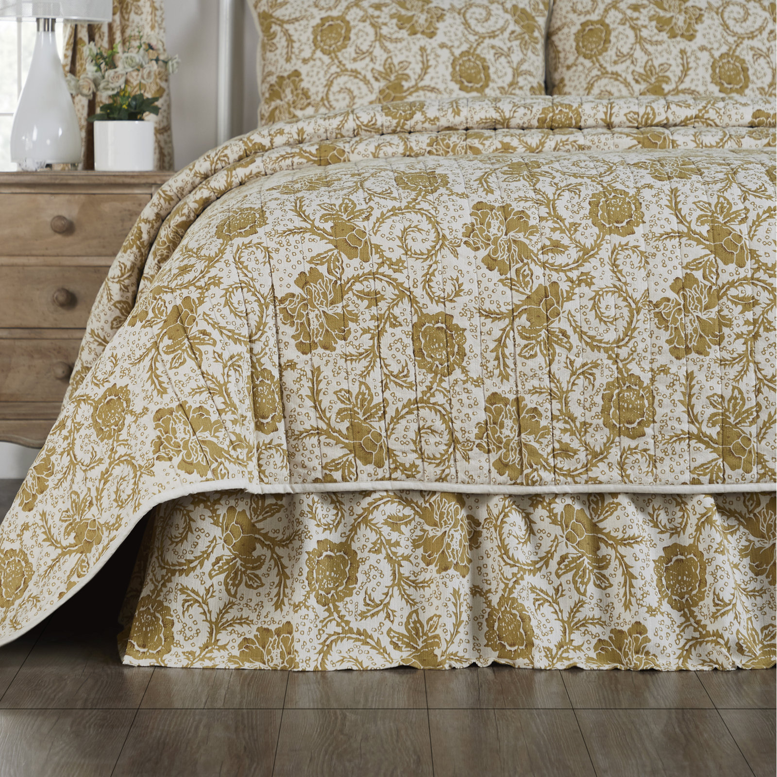Cotton Ruffled Bed Skirt, Twin