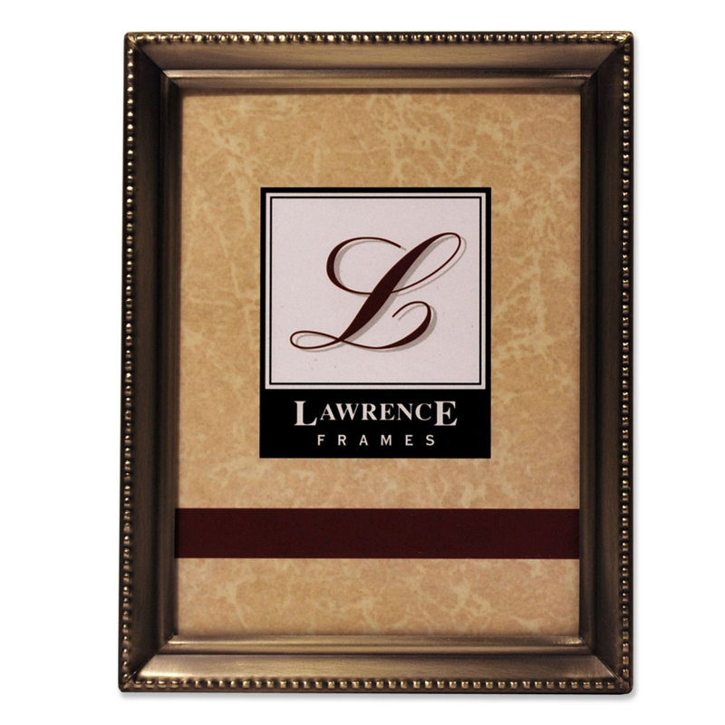 Cadre photo Saancerton, Laiton brossé antique et bordure de perles, 3,5 po x 5 po