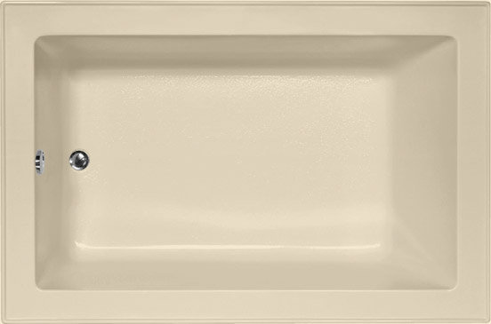 Emma 66'' x 42'' Soaking Acrylic Bathtub, Bone, Satin Nickel