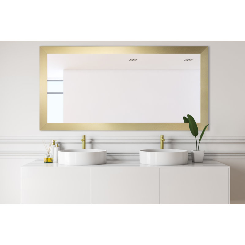 Wesleyville Engineered Wood Flat Wall Mirror, 34.5" H x 69.5" W