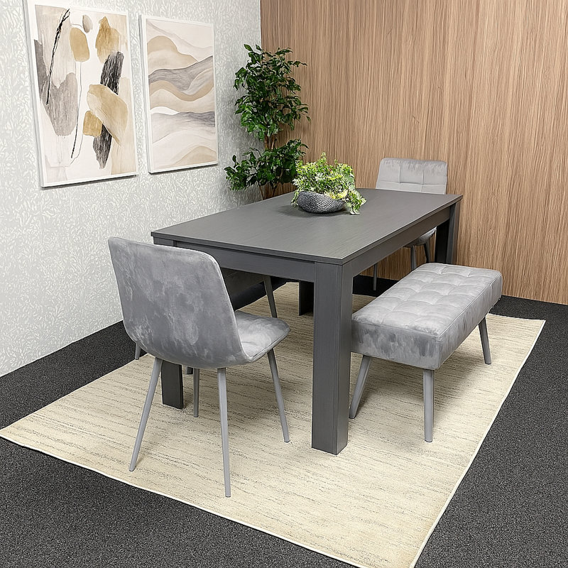 Sarilyn 6 - Person Dining Set, Charcoal, 75" H x 140" L x 80" W