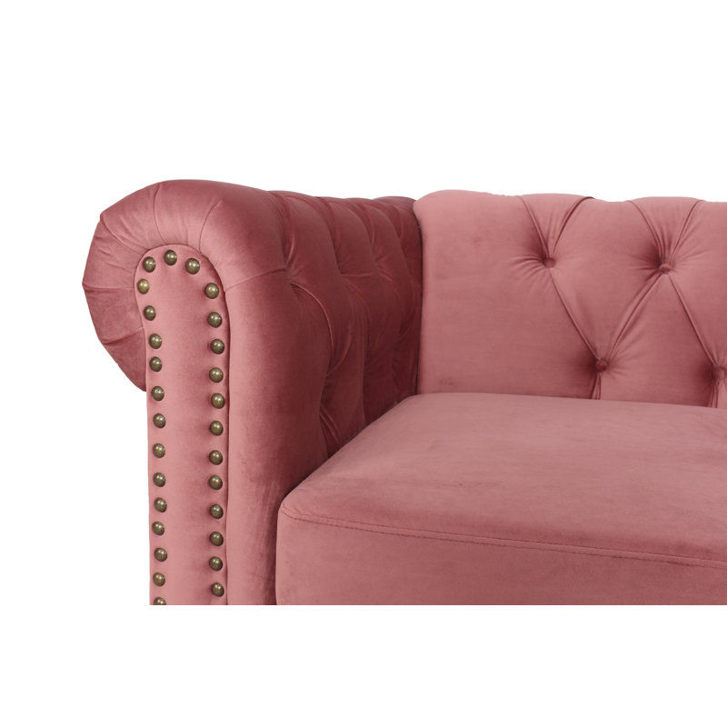 Ensemble de salon 2 pièces Crewkerne, Velours rose fumé