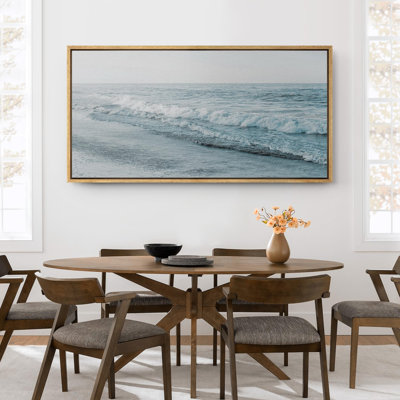 Coastal Beach "Ocean Waves Serene Seascape Modern Art Calm Relax Extra Large Framed Print Pictures